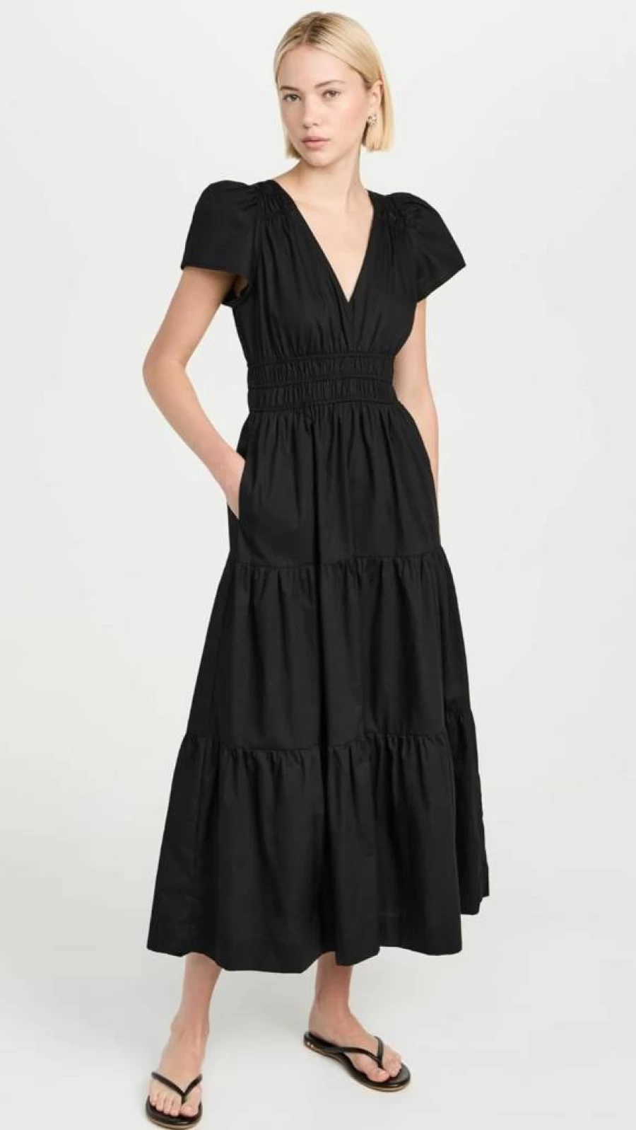 Marea Women's Annabelle Floral Summer Dress - Elegant Casual A-Line Outfit with Short Sleeves