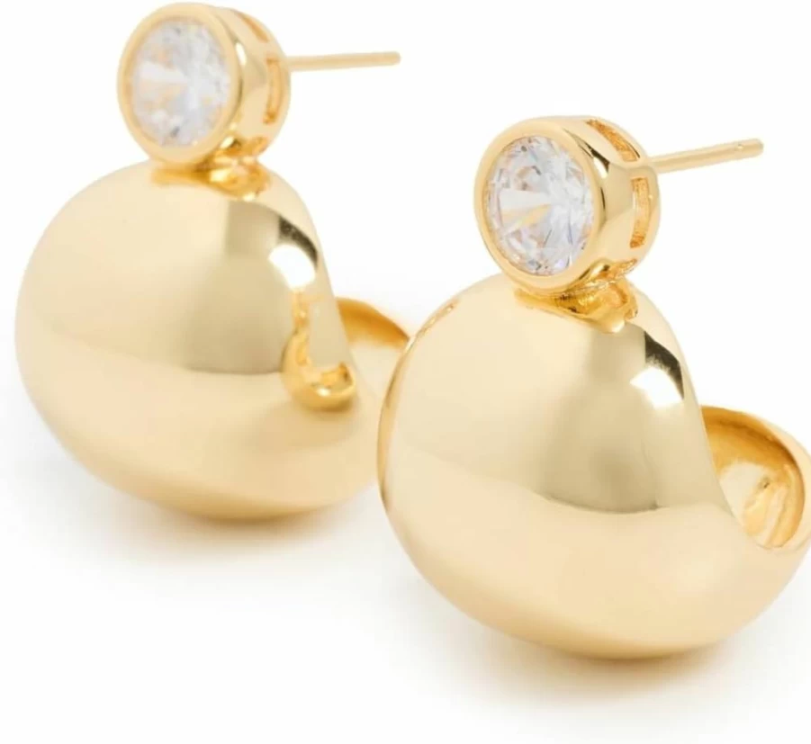 SHASHI Women's 14K Gold Bezel Hoop Earrings for Women
