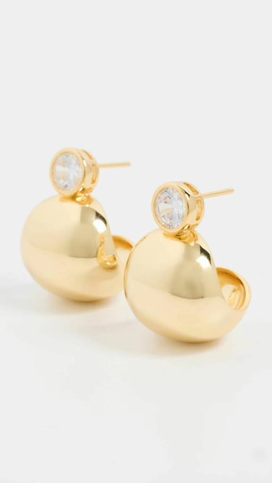 SHASHI Women's 14K Gold Bezel Hoop Earrings for Women