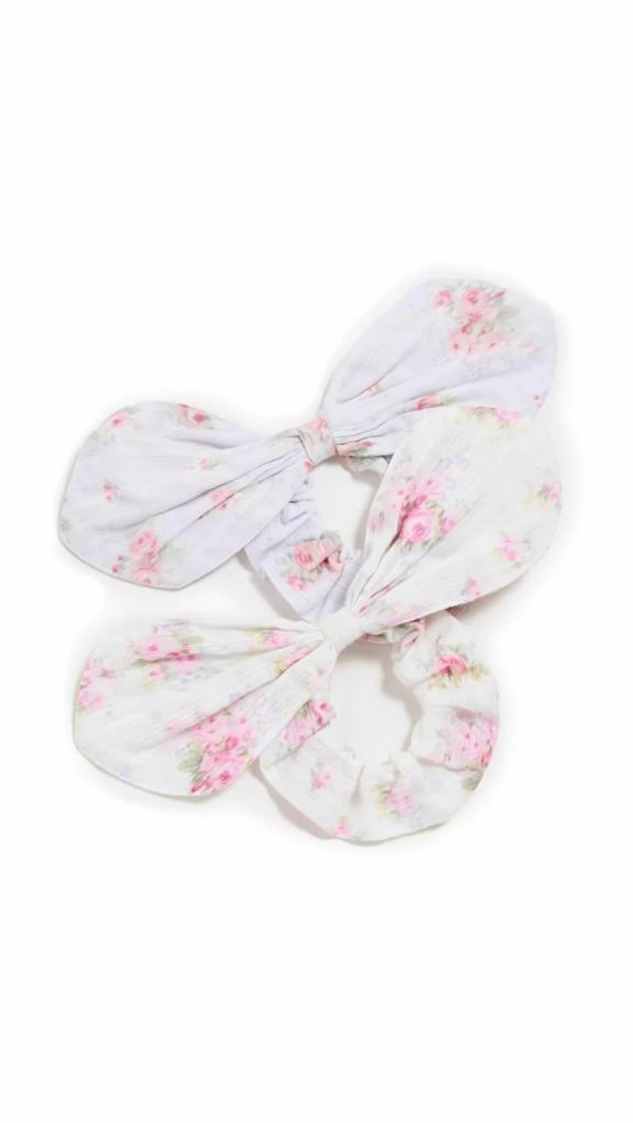 LOVESHACKFANCY Women's Pasadena Rose Scrunchies 2-Pack Floral Hair Ties One Size Multi Color
