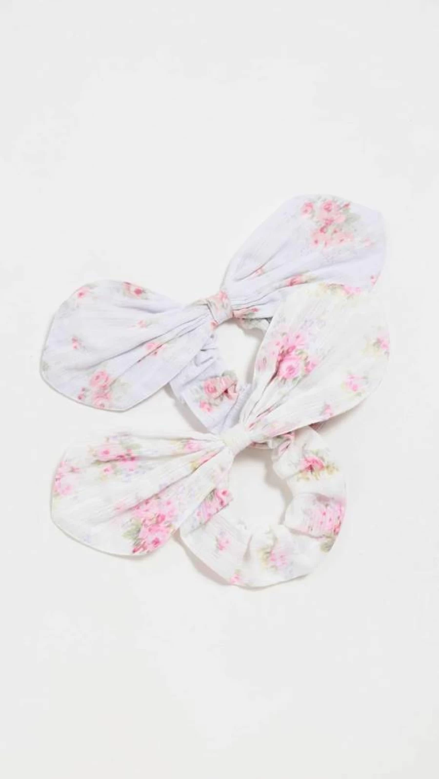 LOVESHACKFANCY Women's Pasadena Rose Scrunchies 2-Pack Floral Hair Ties One Size Multi Color