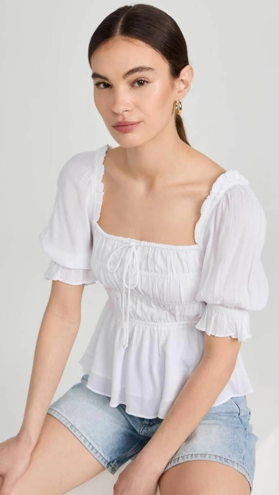 Playa Lucila Women's Square Neck Blouse - Elegant Casual Top for Women