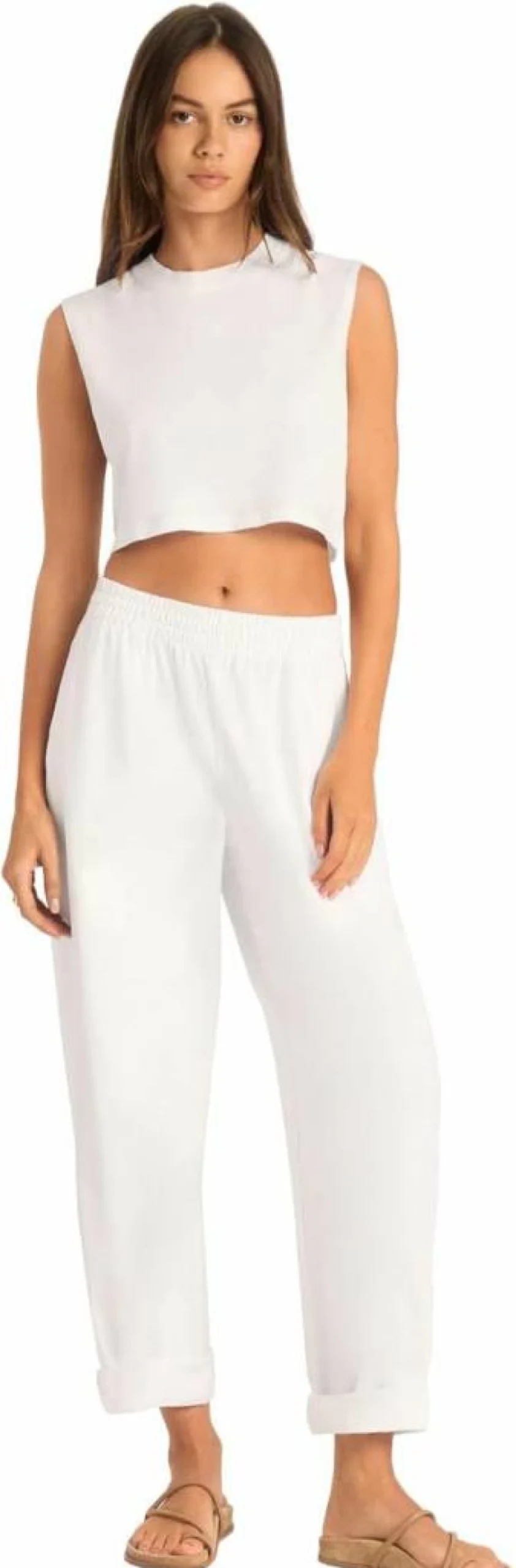 Vitamin A Women's Coastal Crop Top - Soft Cotton Jersey Muscle Tank