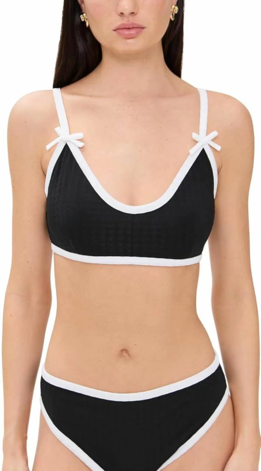 Sea Women's Briella Bow Bikini Top - Floral Print Swimwear Halter Triangle Cup