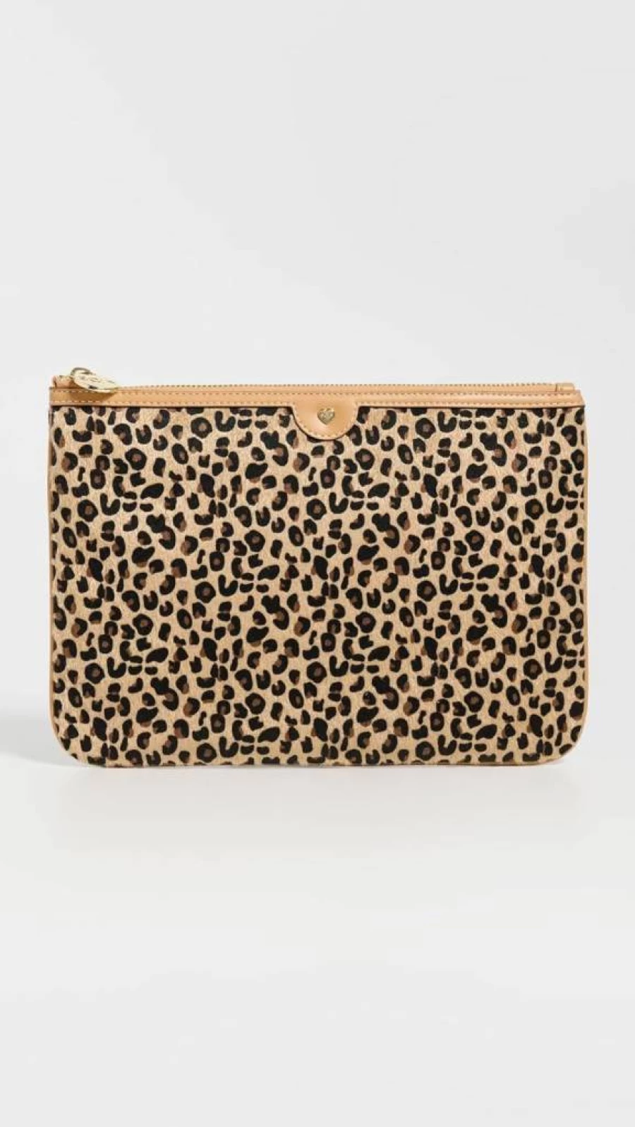 Stoney Clover Lane Leopard Print Brown Oversized Flat Pouch - One Size
