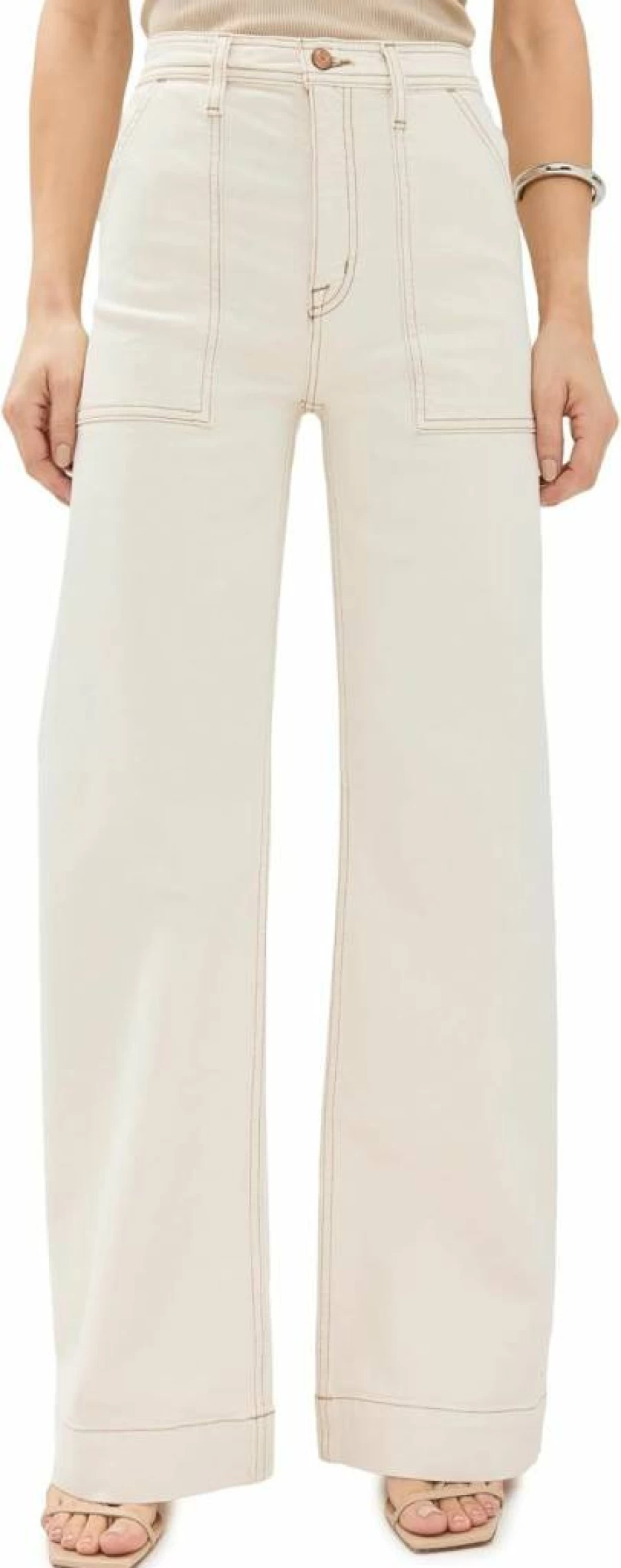 Pistola Denim Women's High-Waisted Utility Jeans with Pocket Details - Stylish & Comfortable Penny Wash Denim Pants