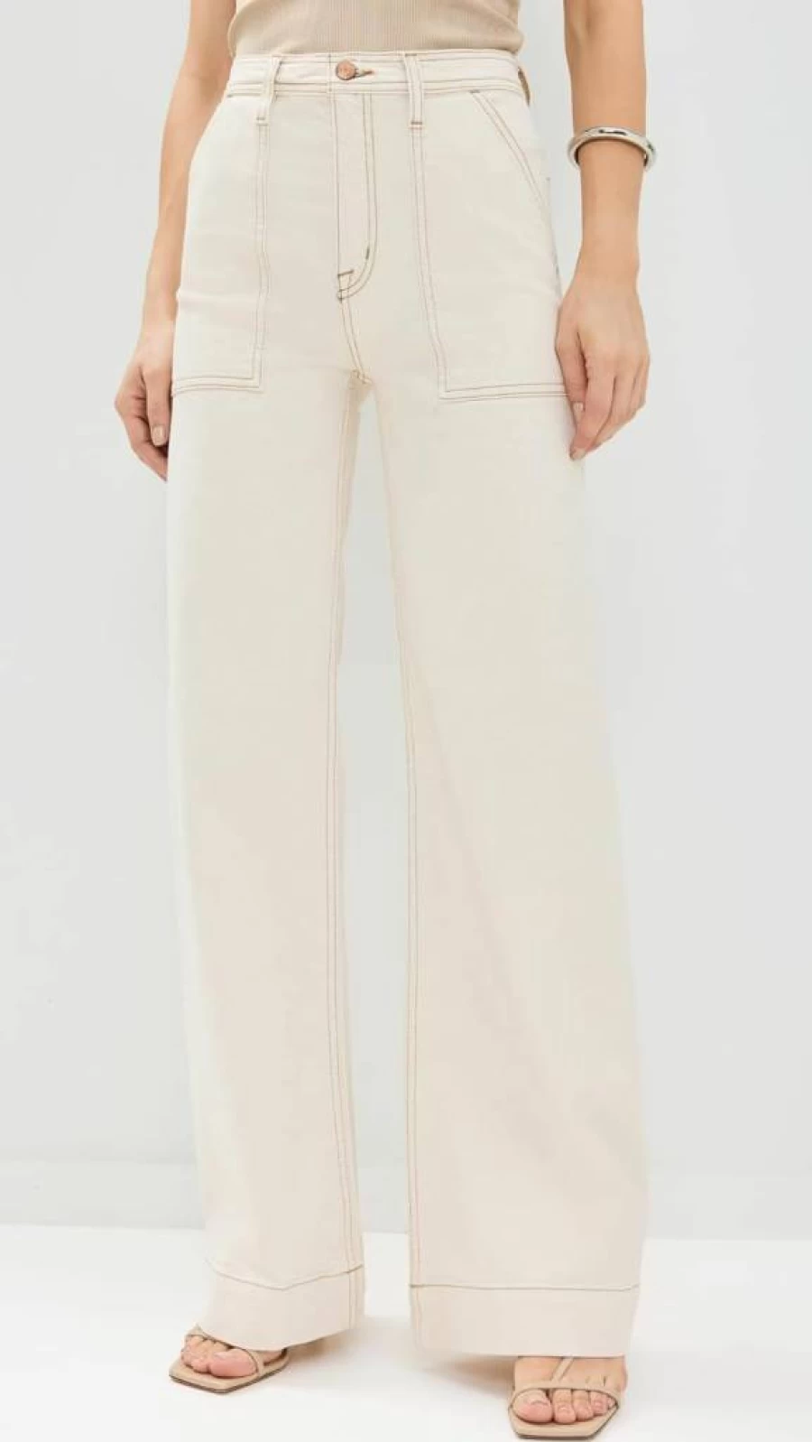 Pistola Denim Women's High-Waisted Utility Jeans with Pocket Details - Stylish & Comfortable Penny Wash Denim Pants
