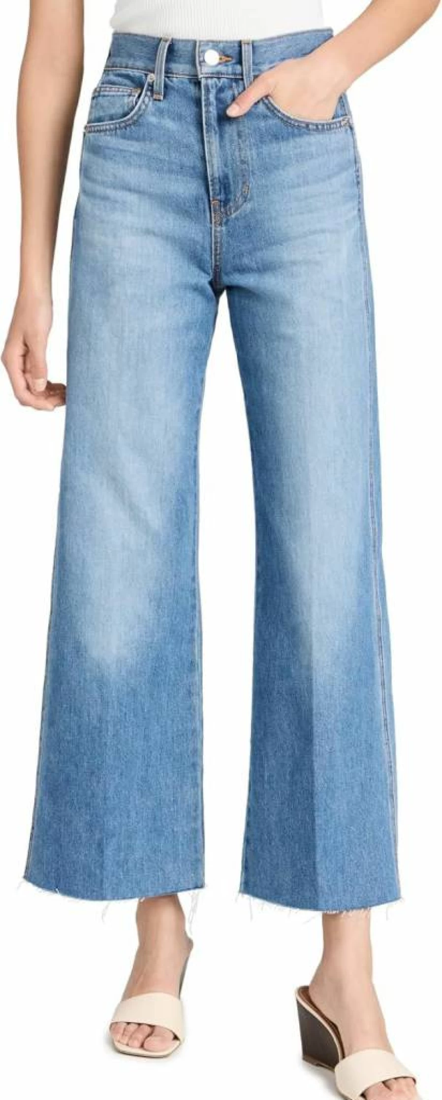 Veronica Beard Cropped Wide-Leg Taylor Jeans for Women