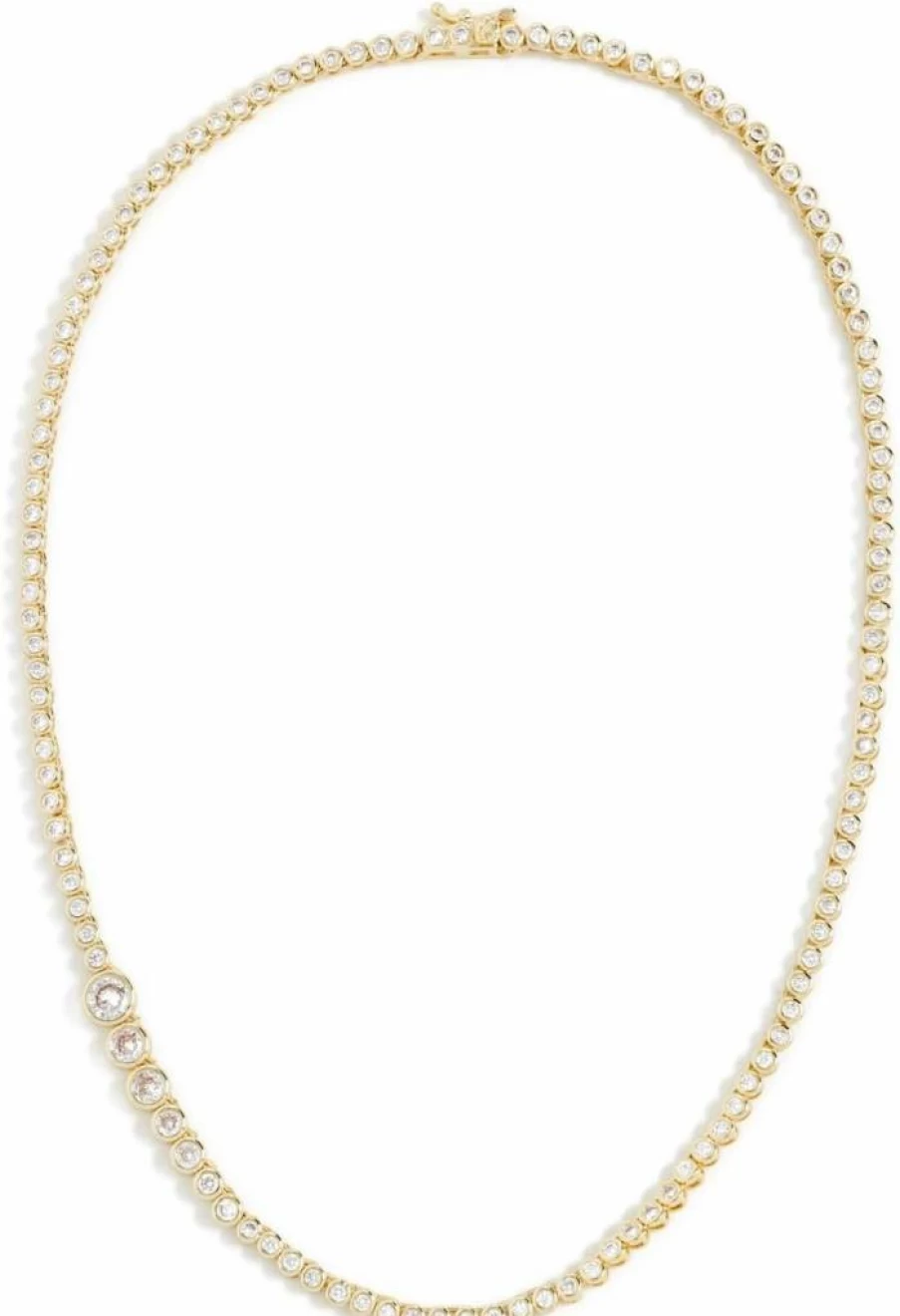 SHASHI Women's Graduated Astro Tennis Necklace - Sterling Silver Stackable Layered Chain for Everyday Elegance