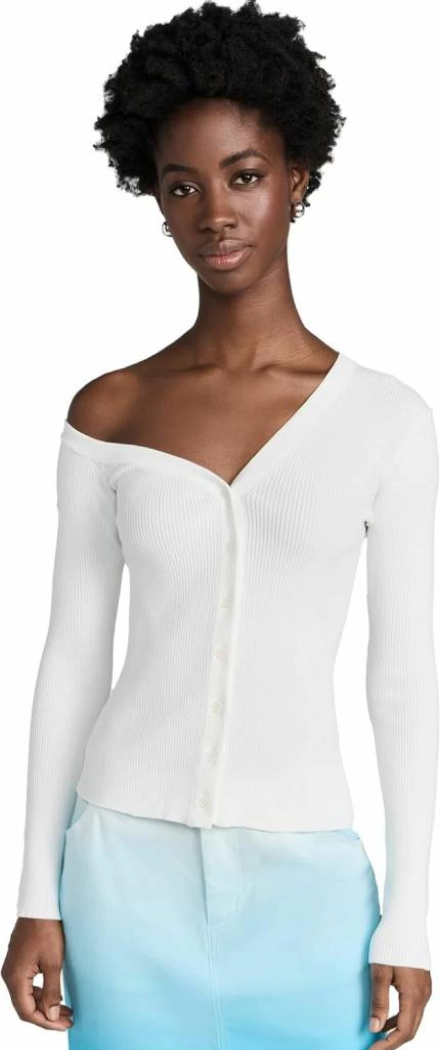 STAUD Women's Craftsman Cardigan Sweater - Cozy Knit Button-Up Long Sleeve Open Front