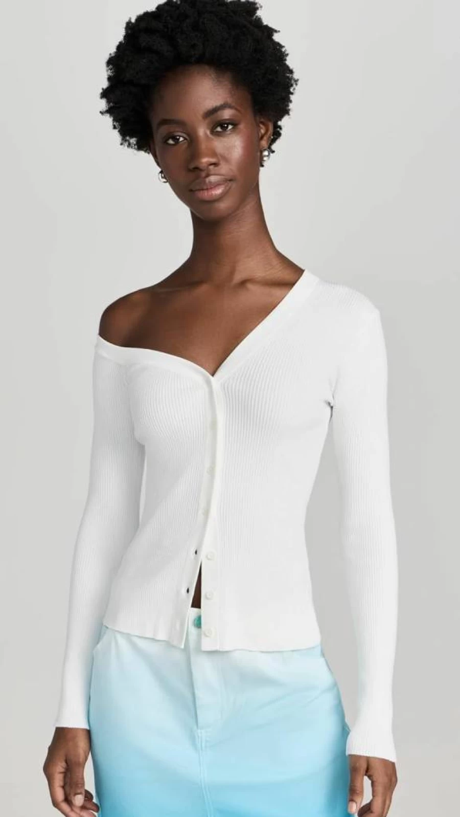 STAUD Women's Craftsman Cardigan Sweater - Cozy Knit Button-Up Long Sleeve Open Front