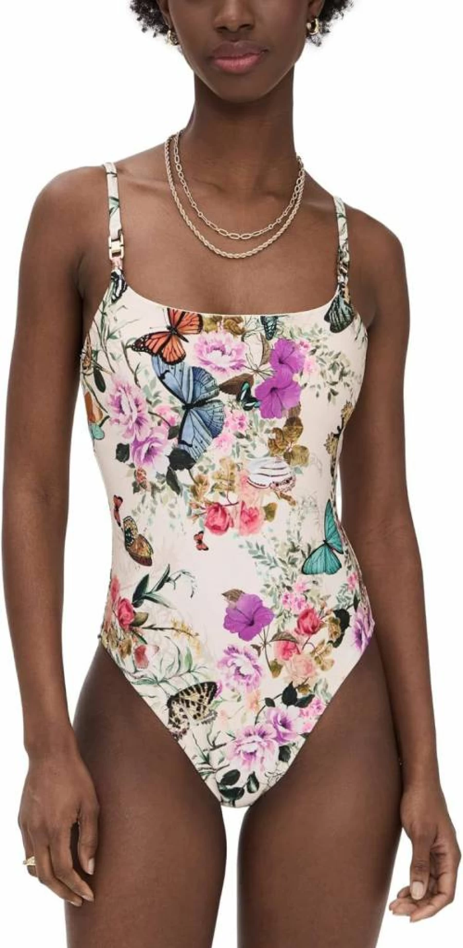 L'AGENCE Women's Remi Butterfly Print One-Piece Swimsuit