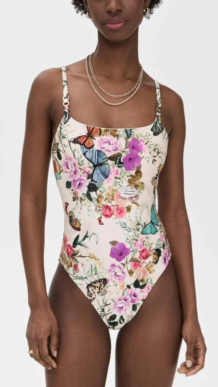 L'AGENCE Women's Remi Butterfly Print One-Piece Swimsuit