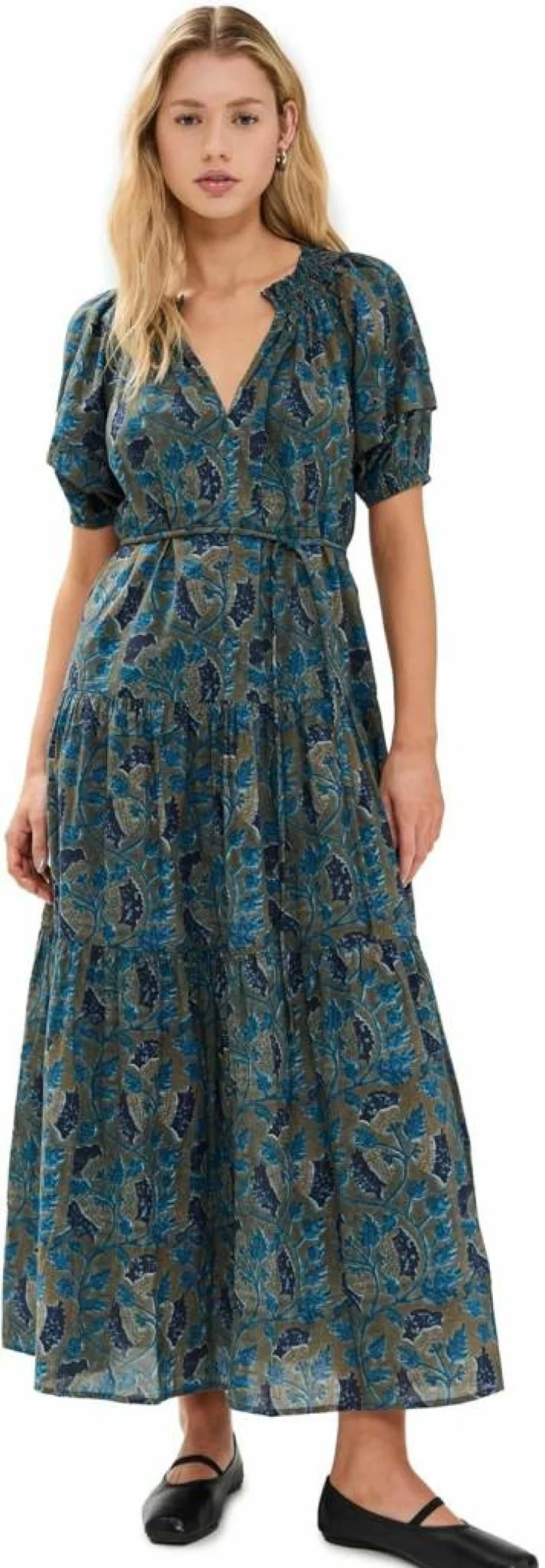 Apiece Apart Women's UVA Romantic Floral Maxi Dress for Summer Beach Vacation
