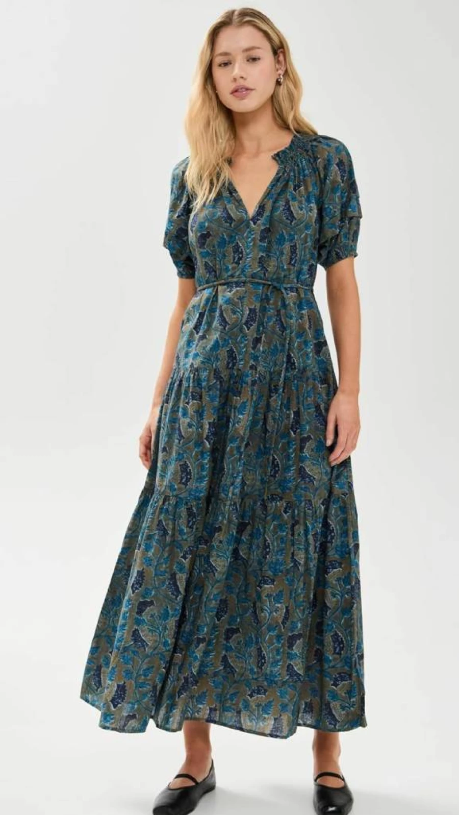 Apiece Apart Women's UVA Romantic Floral Maxi Dress for Summer Beach Vacation