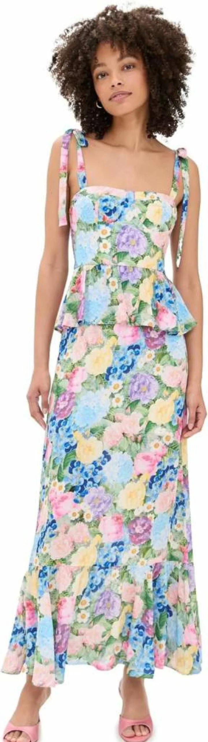 Show Me Your Mumu Women's Paxton Floral Midi Dress - Boho Chic Summer Dress with Ruffles
