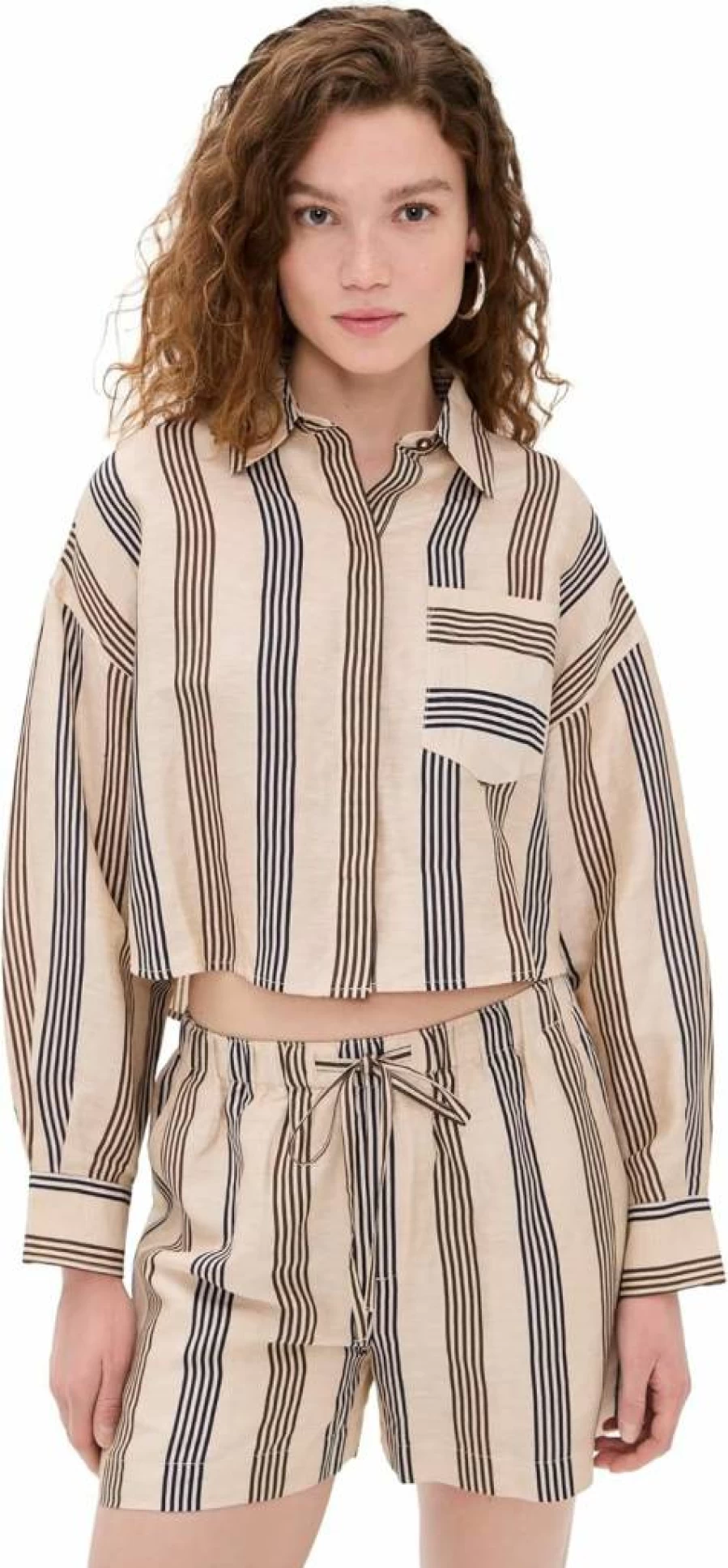 Rag & Bone Women's Beatrice Cropped Shirt in Linen - Stylish Short Top for Women