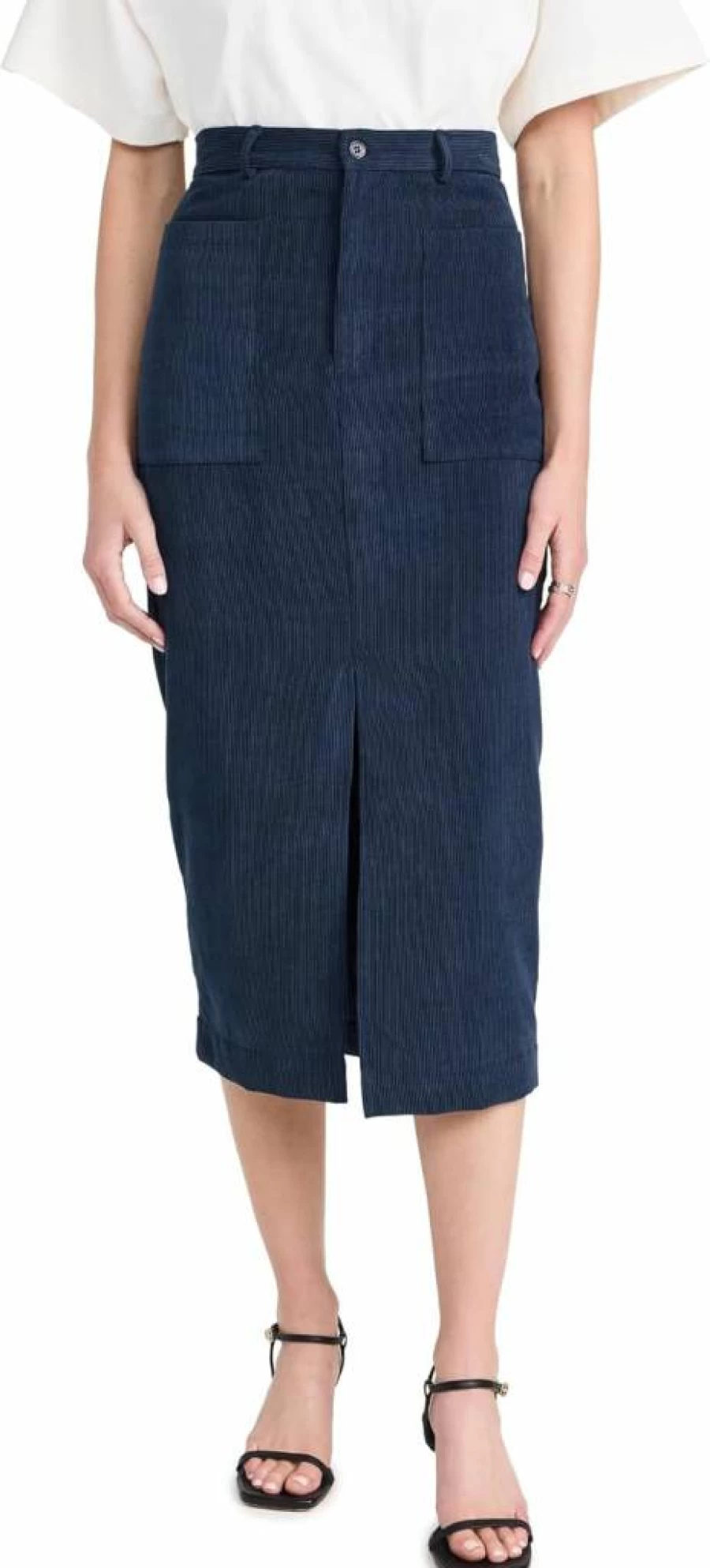 Stateside Women's Corduroy Schoolboy Skirt - Vintage Style High Waisted A-Line Skirt