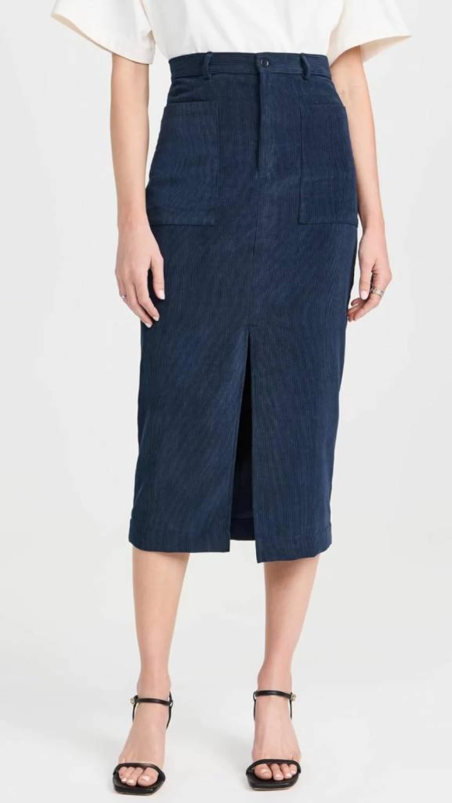 Stateside Women's Corduroy Schoolboy Skirt - Vintage Style High Waisted A-Line Skirt