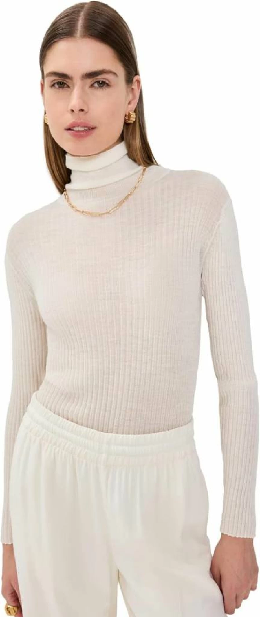 ANINE BING Women's Kyle Ivory Sweater - Soft Knit Casual Pullover