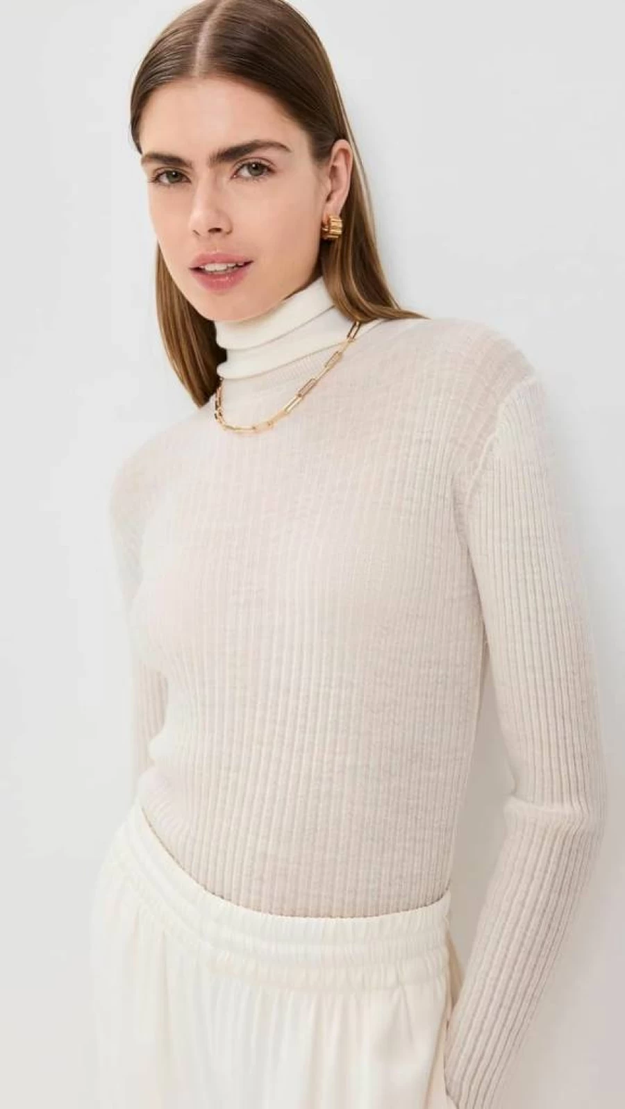 ANINE BING Women's Kyle Ivory Sweater - Soft Knit Casual Pullover