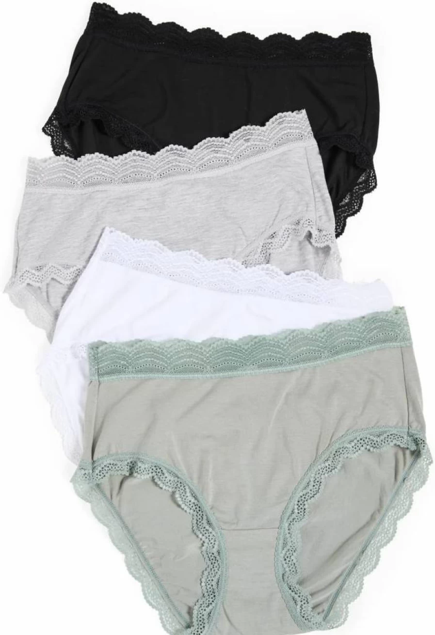 Stripe & Stare Women's High Rise Boxer Briefs 3-Pack - Soft Cotton Basics Essential Underwear Set