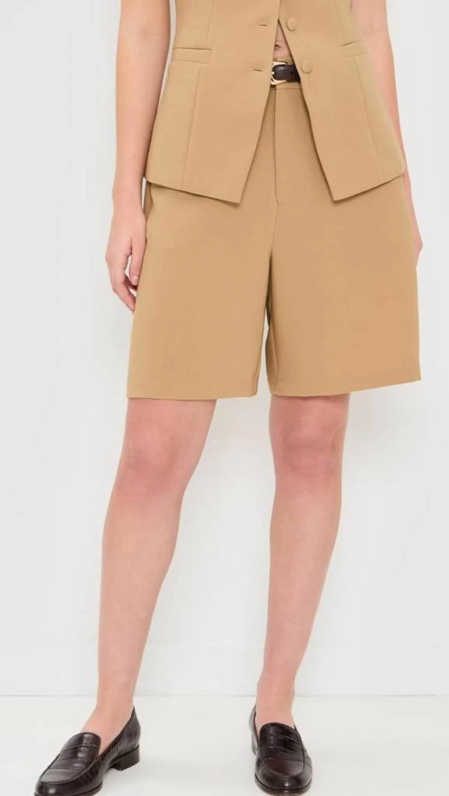 WAYF Women's High-Waisted Wide Leg Shorts - Comfortable Summer Linen Shorts for Women