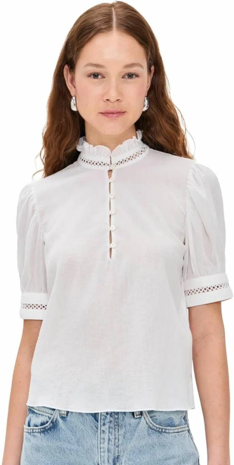 FRAME Women's Ruffle Collar Blouse - Elegant Feminine Top