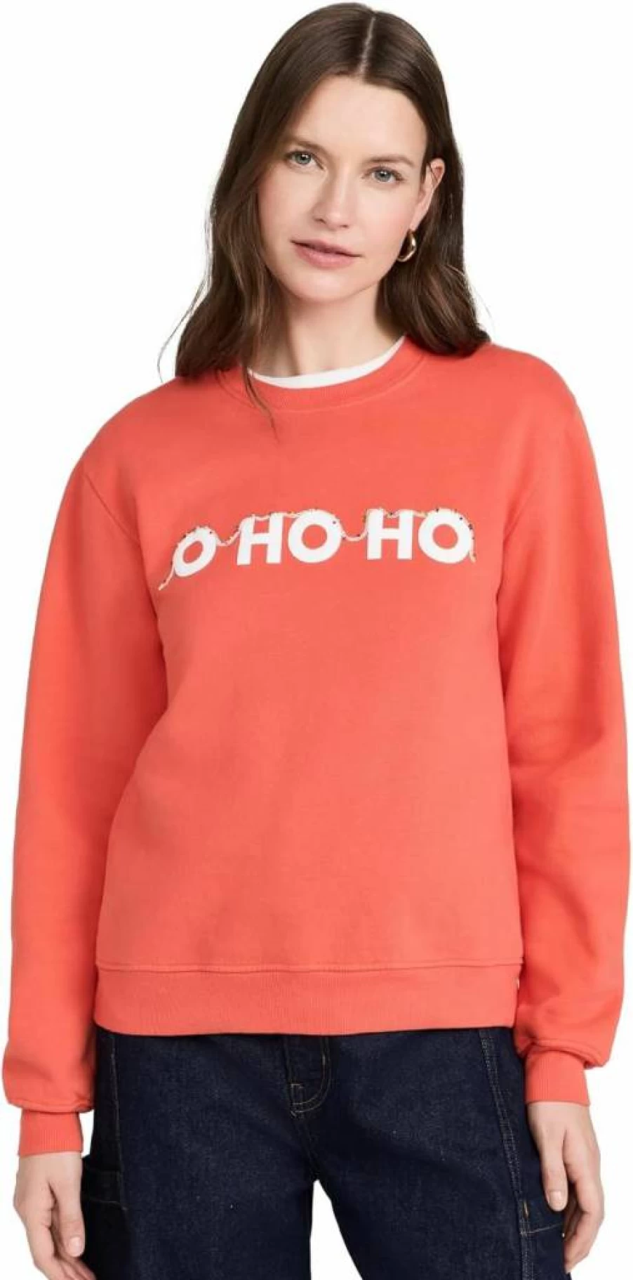 KULE Women's The Raleigh O Ho Ho Holiday Lights Sweater - Festive Knit Top for Christmas