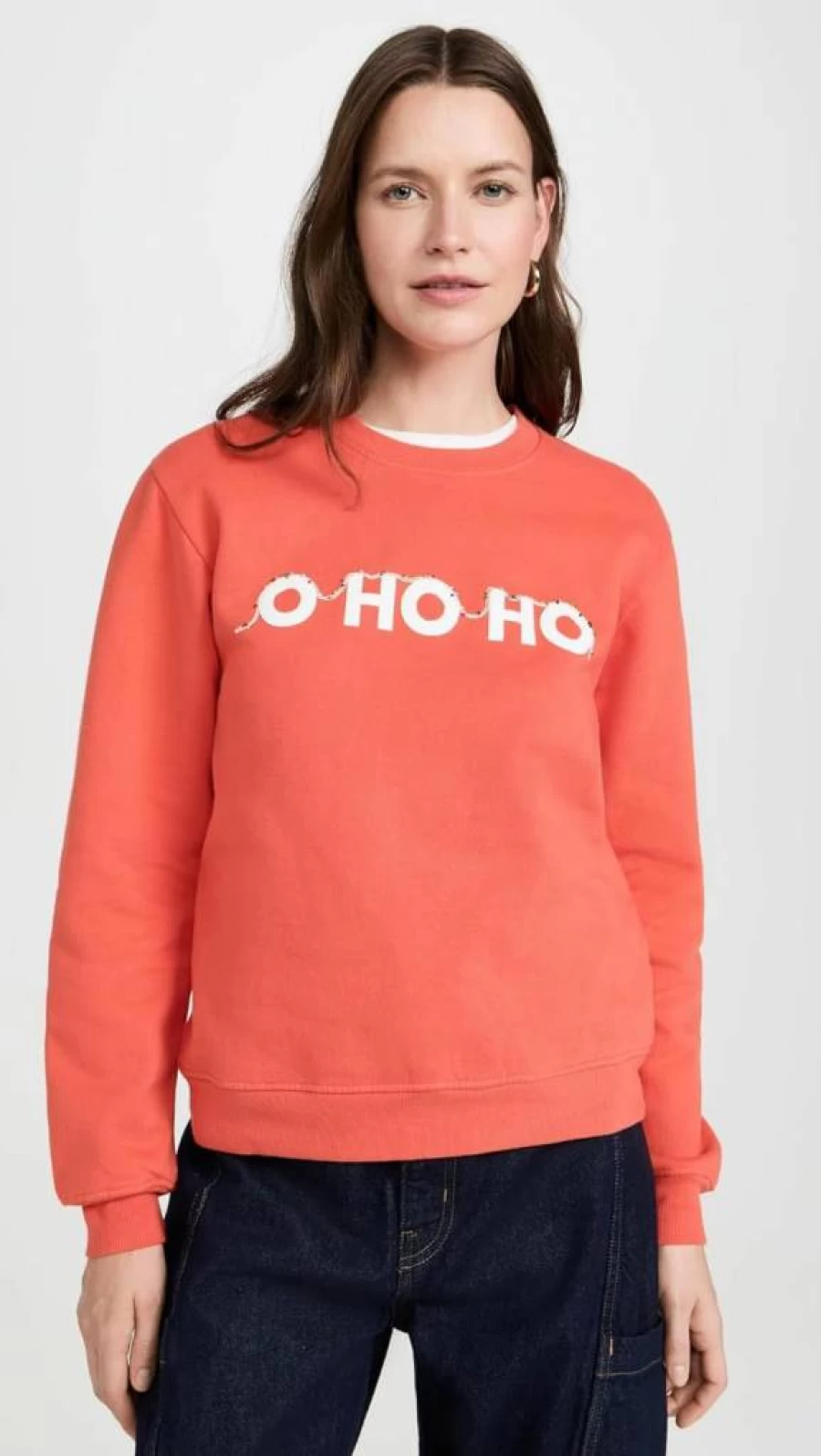 KULE Women's The Raleigh O Ho Ho Holiday Lights Sweater - Festive Knit Top for Christmas