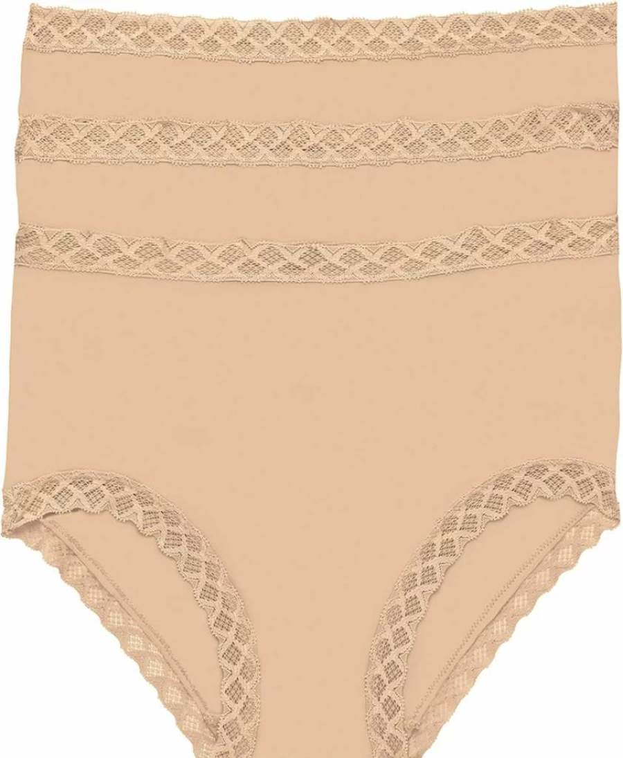Natori Women's Cotton Bliss Full Brief Underwear 3-Pack - Soft Comfortable Panties Multipack
