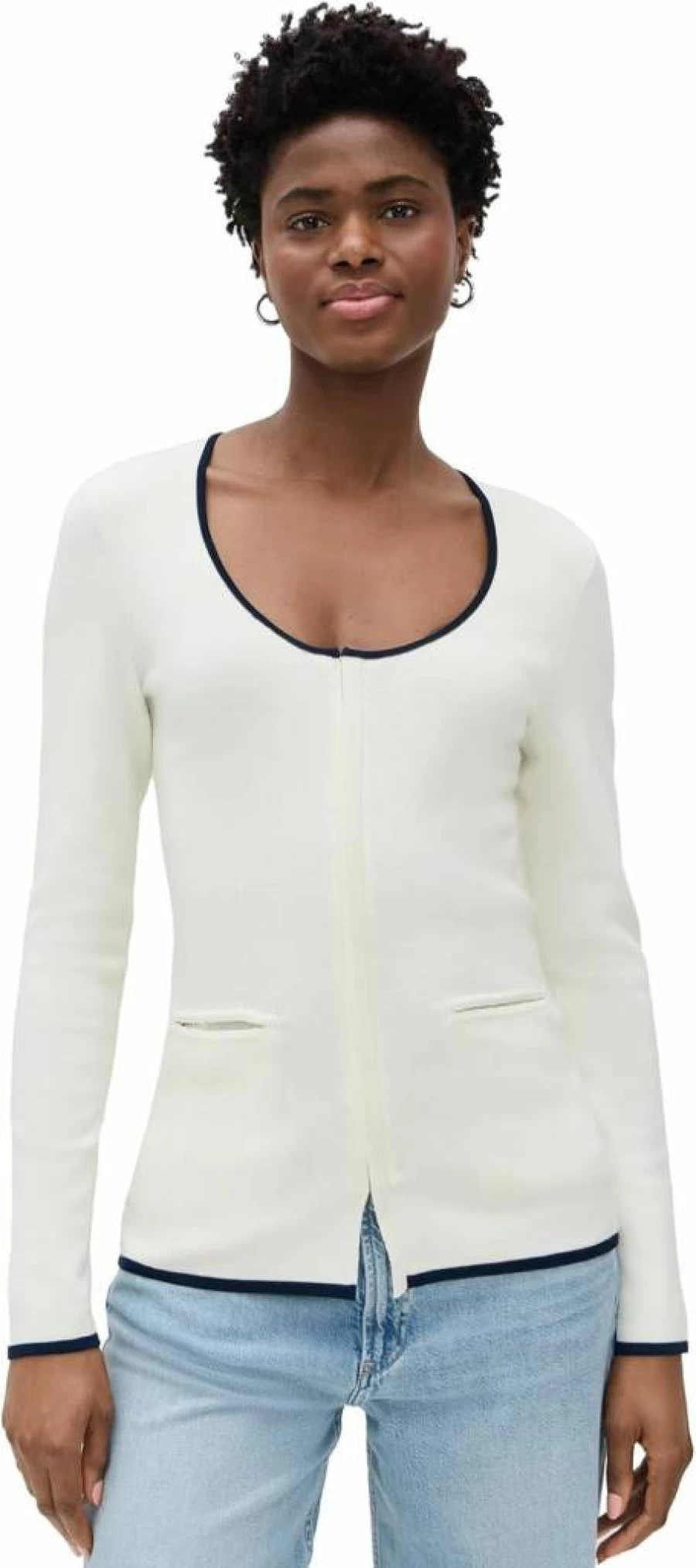 Rag & Bone Ella Women's Zip-Up Cardigan with Scoop Neck