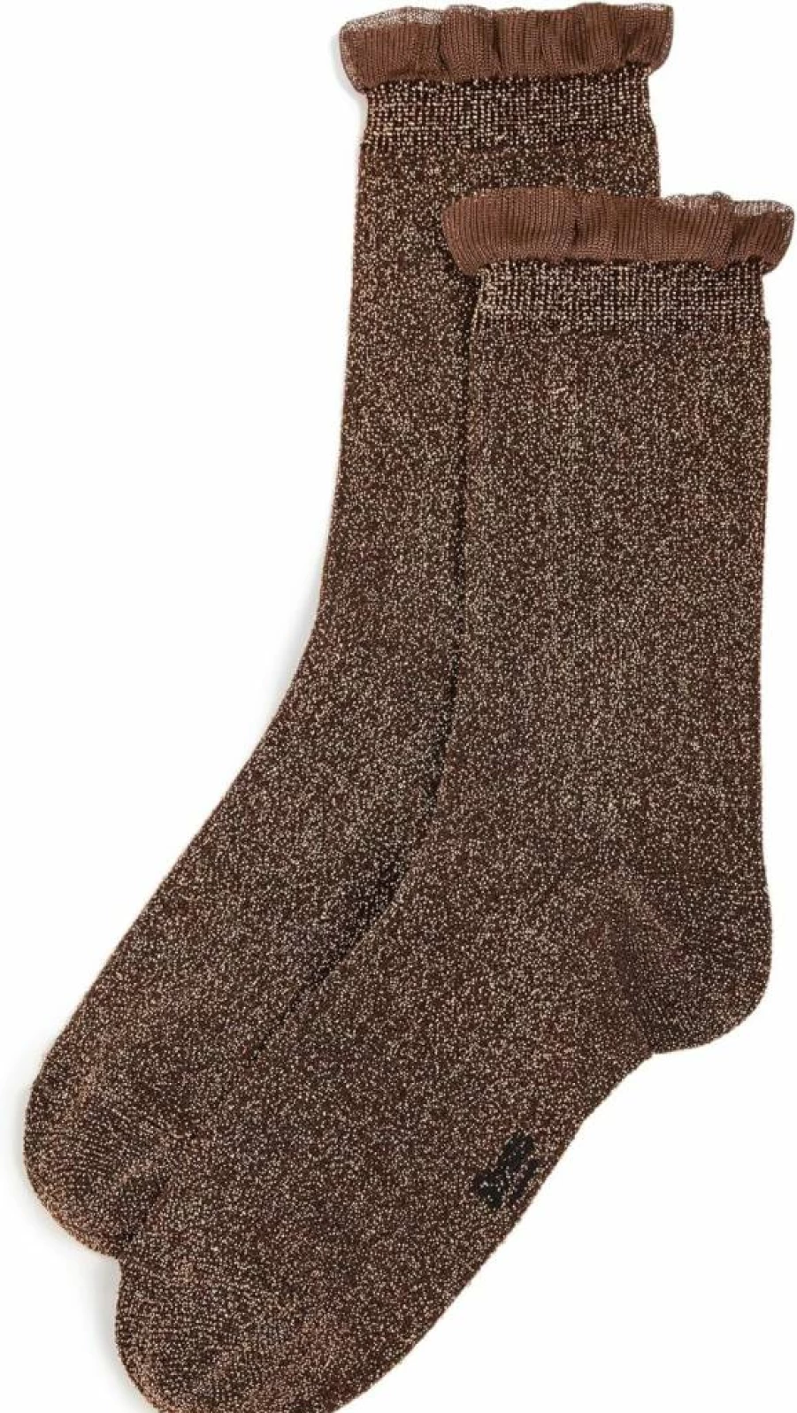 STEMS Women's Soft Metallic Ruffle Socks - Stylish & Comfortable Dress Socks for Women