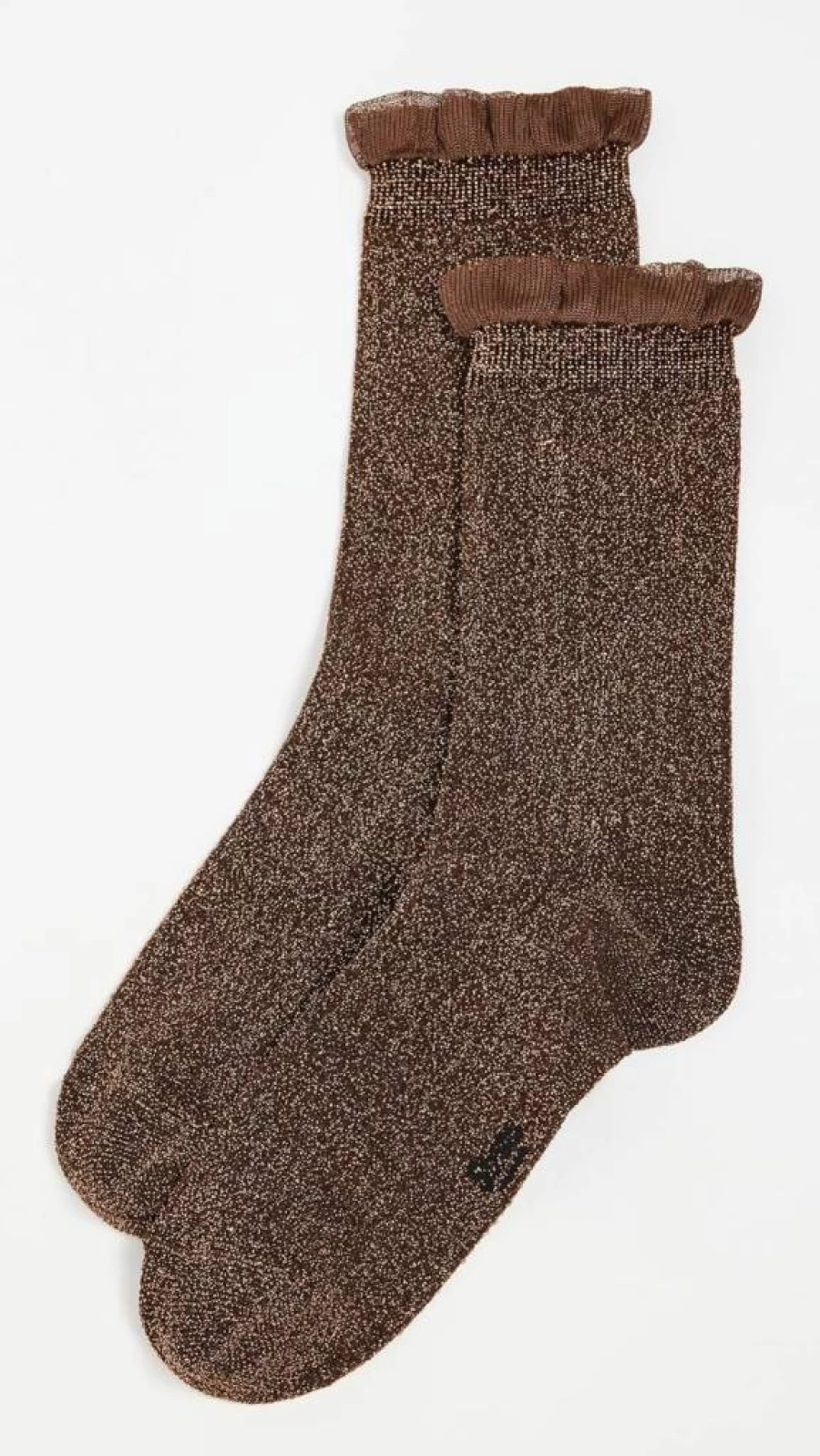 STEMS Women's Soft Metallic Ruffle Socks - Stylish & Comfortable Dress Socks for Women