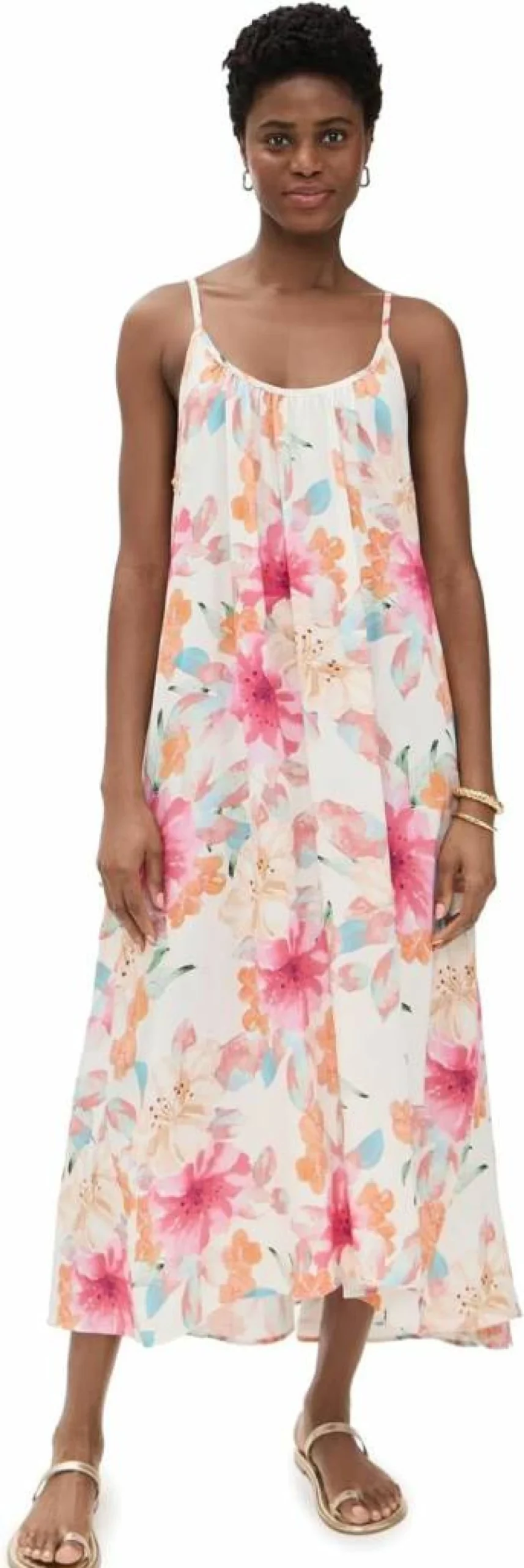 9SEED Women's Tulum Dress - Boho Chic Summer Maxi Dress with Floral Print