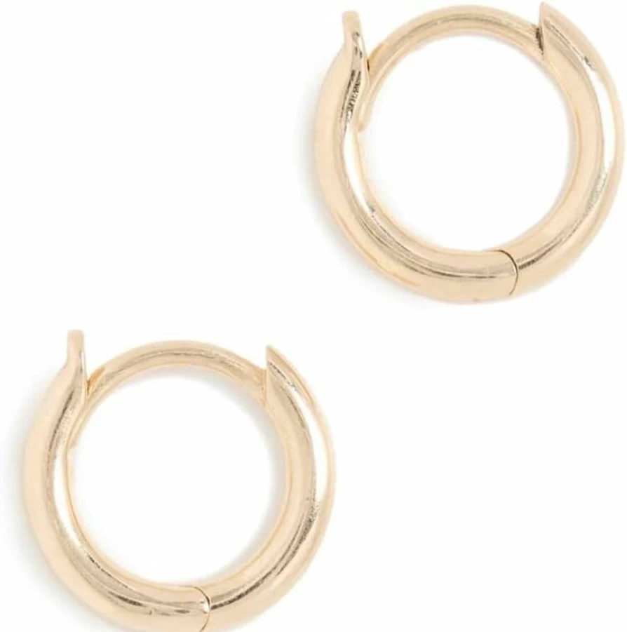 ZOE CHICCO 14K Gold X-Small Huggie Hoop Earrings for Women - 9mm Minimalist Hoops