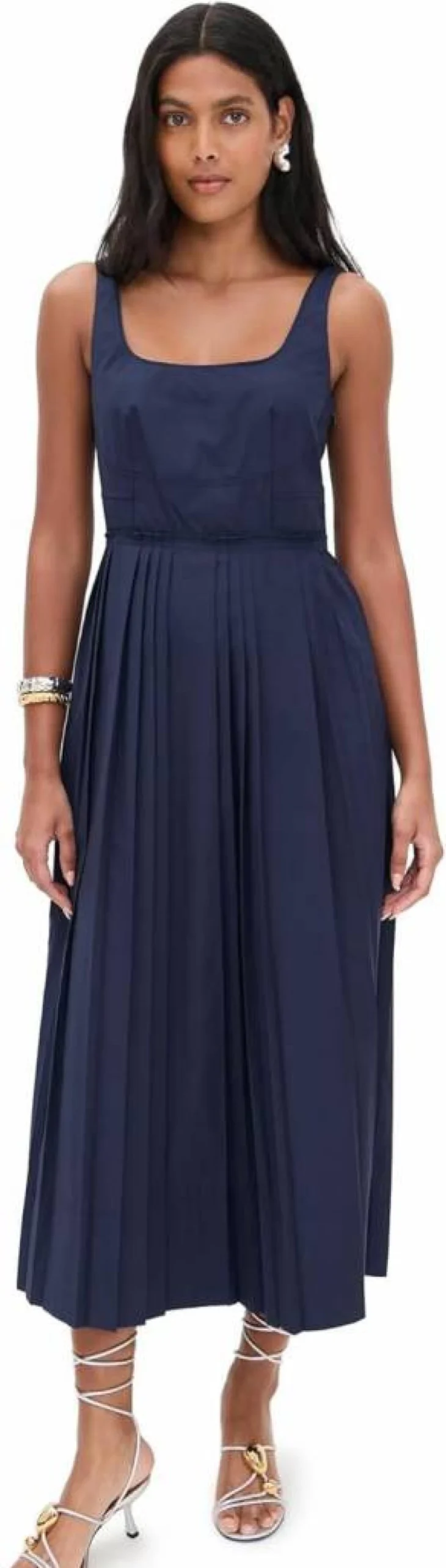 Tanya Taylor Women's Priscilla Floral Summer Dress - Elegant A-Line Midi Dress with Ruffles