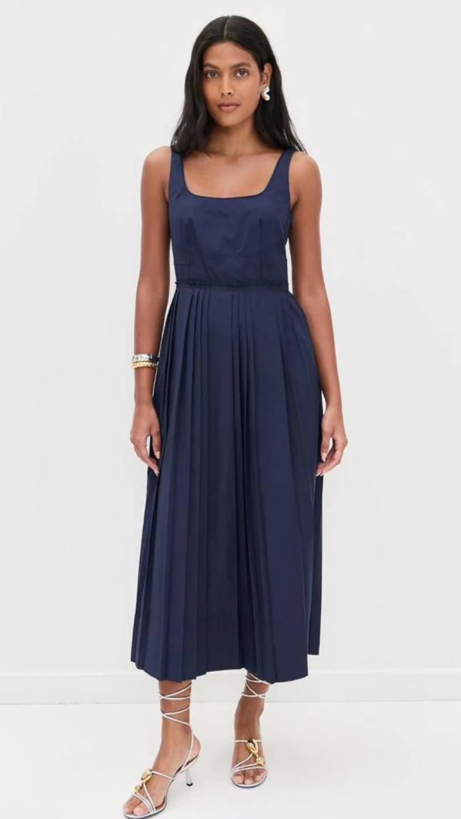 Tanya Taylor Women's Priscilla Floral Summer Dress - Elegant A-Line Midi Dress with Ruffles