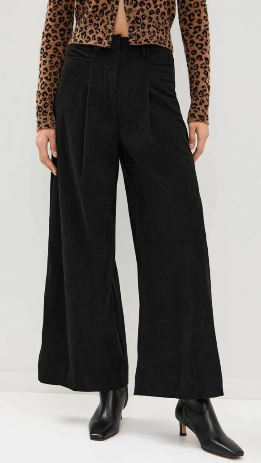 Little Lies Women's High-Waisted Arlo Corduroy Pants - Soft Ribbed Comfort Fit Casual Trousers