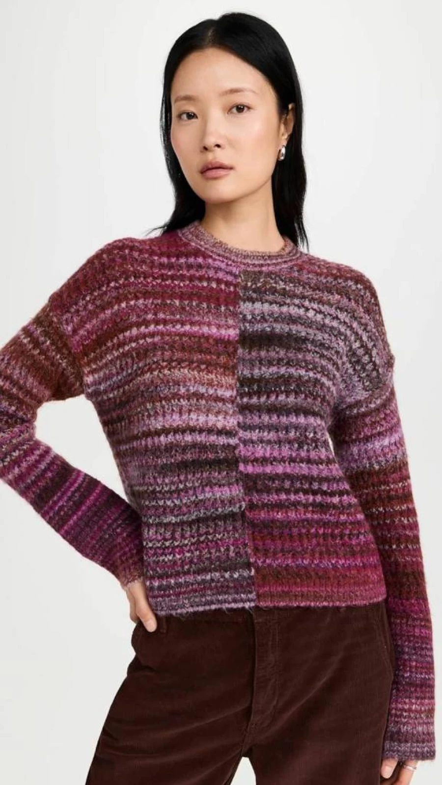 Madewell Women's Spacedye Arno Textured Pullover Sweater Cozy Casual Knit Top