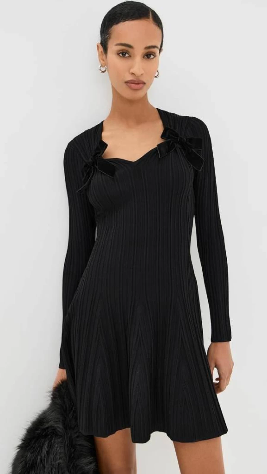 Shoshanna Women's Paris-Inspired Bow Detail Knit Dress