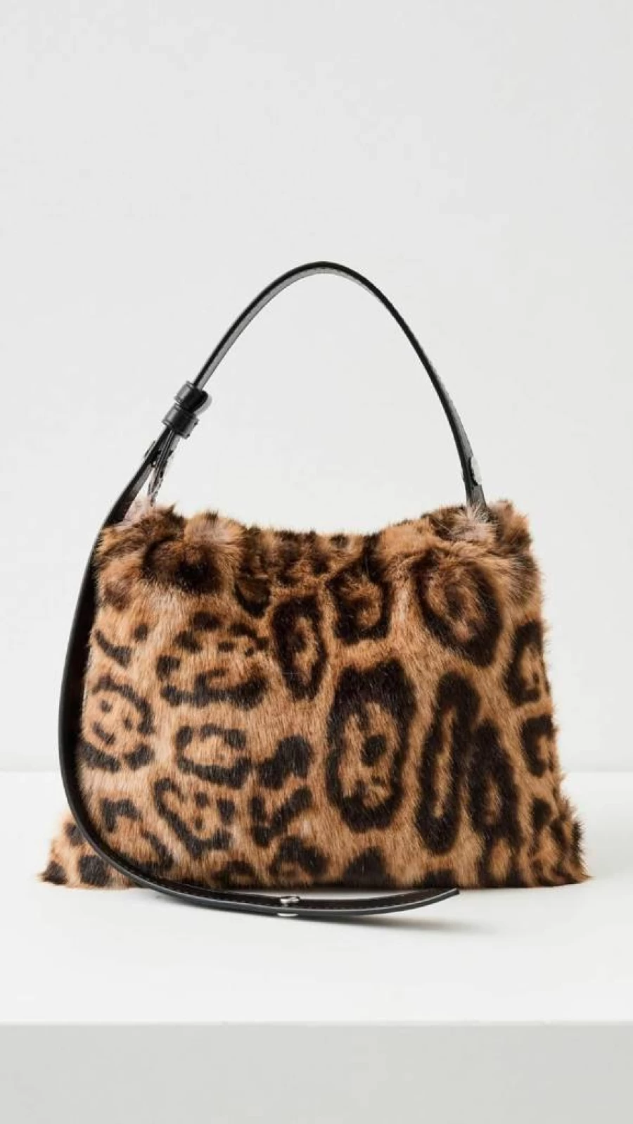SIMON MILLER USA Women's Cheetah Print Faux Fur Mini Puffin Crossbody Bag