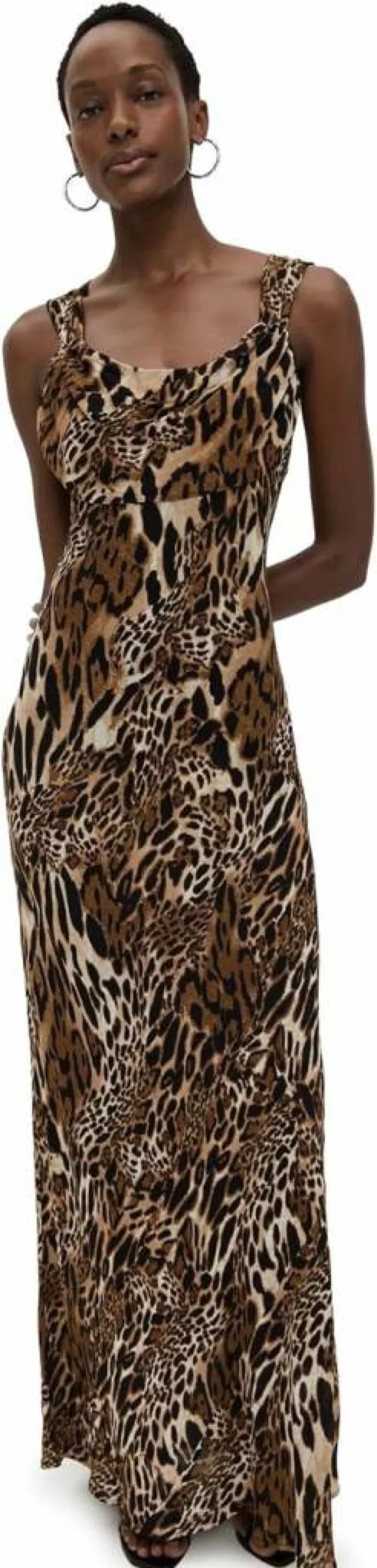 WAYF Women's Elegant Drape Neck Dress - Flowy Boho Chic Style for Casual & Evening Wear
