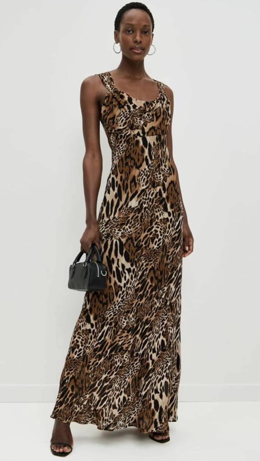 WAYF Women's Elegant Drape Neck Dress - Flowy Boho Chic Style for Casual & Evening Wear