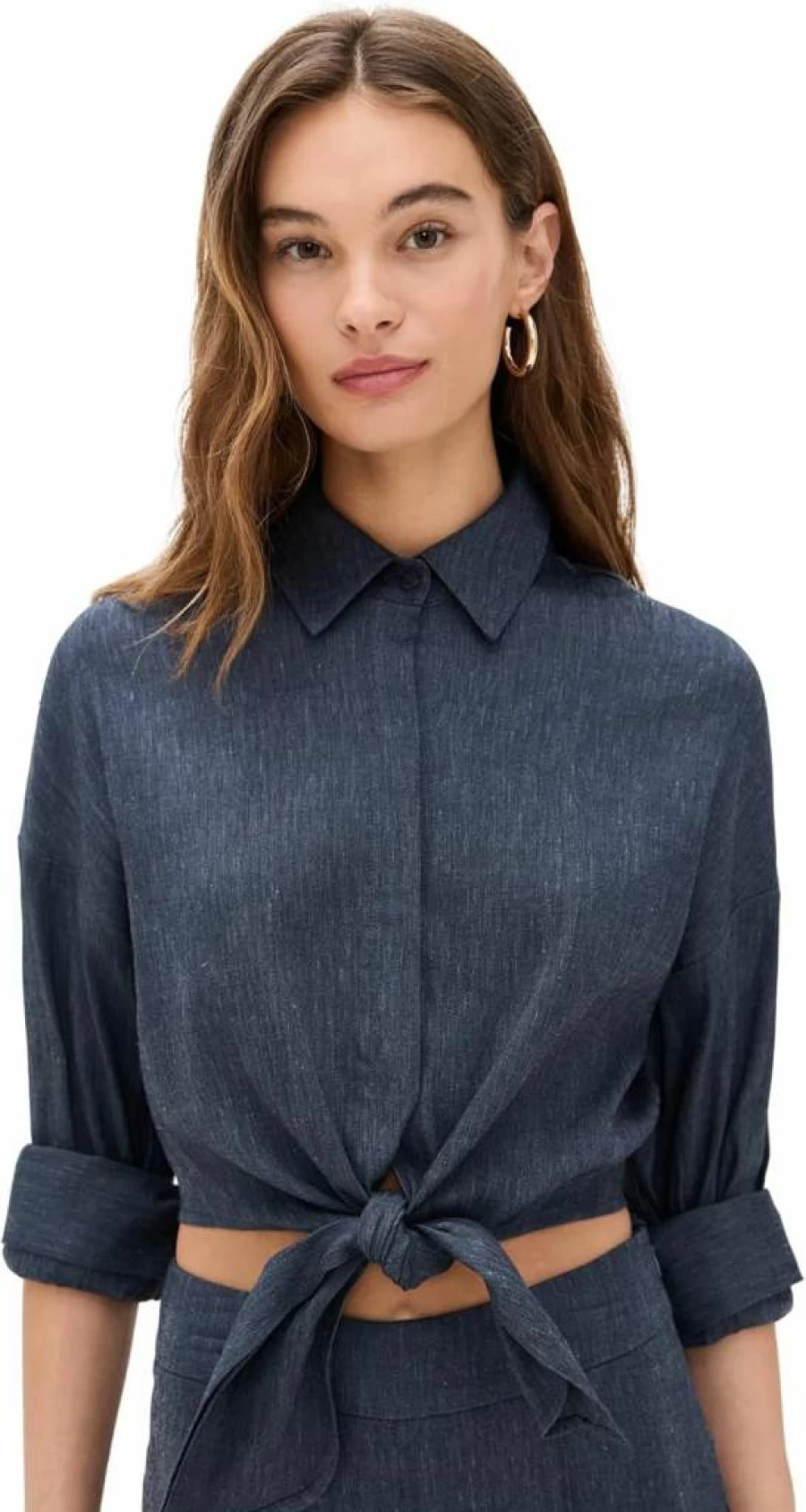 STAUD Lisa Linen Top for Women - Lightweight Summer Blouse