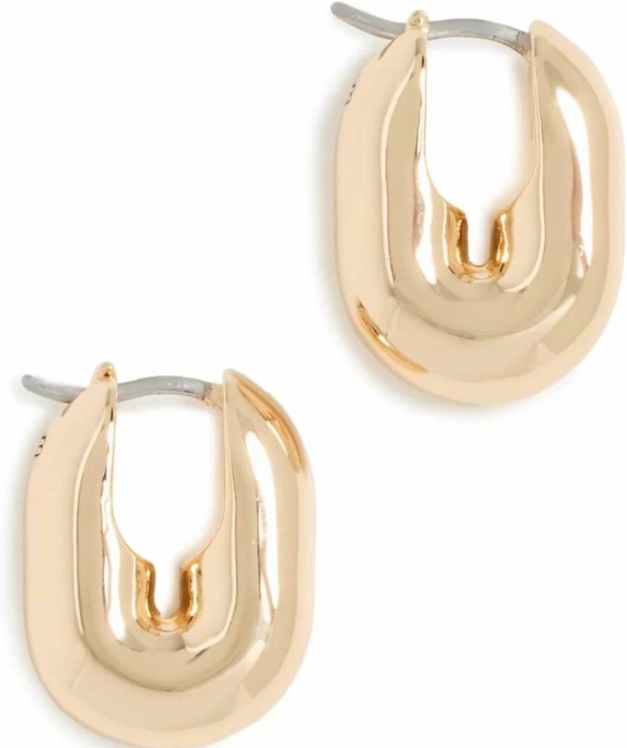 JENNY BIRD Women's Puffy U-Link Hoop Earrings - Gold-Tone Statement Jewelry