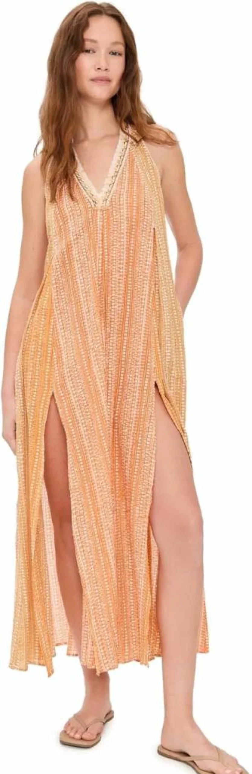 Poupette St Barth Women's Long Striped Coverup Dress Nava Beachwear