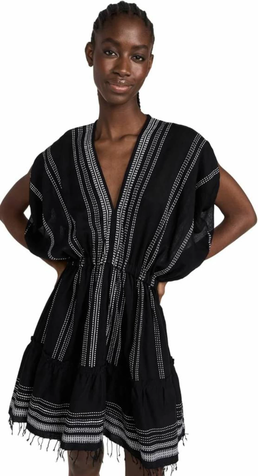 lemlem Women's Plunge Neck Short Dress - Elegant Leliti Style for Summer