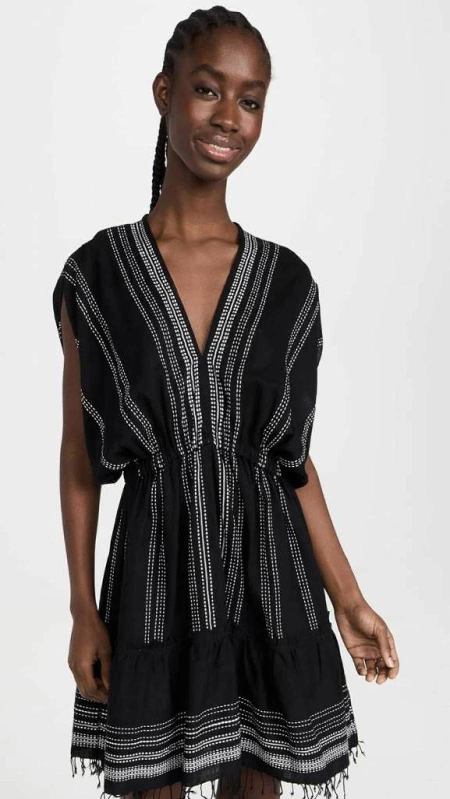 lemlem Women's Plunge Neck Short Dress - Elegant Leliti Style for Summer