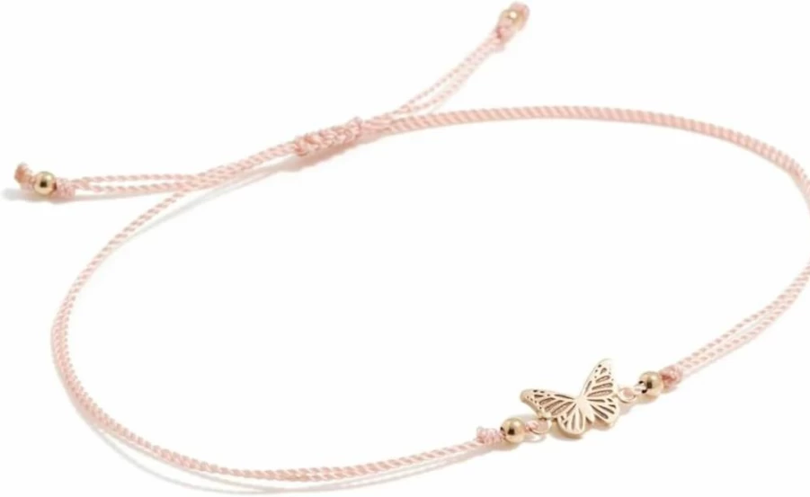 ZOE CHICCO 14K Gold Midi Bitty Butterfly Cord Bracelet for Women